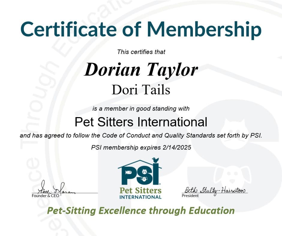 PSI Member Certificate - Dorian Taylor